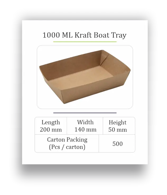 1000 ML Kraft Boat Tray.webp