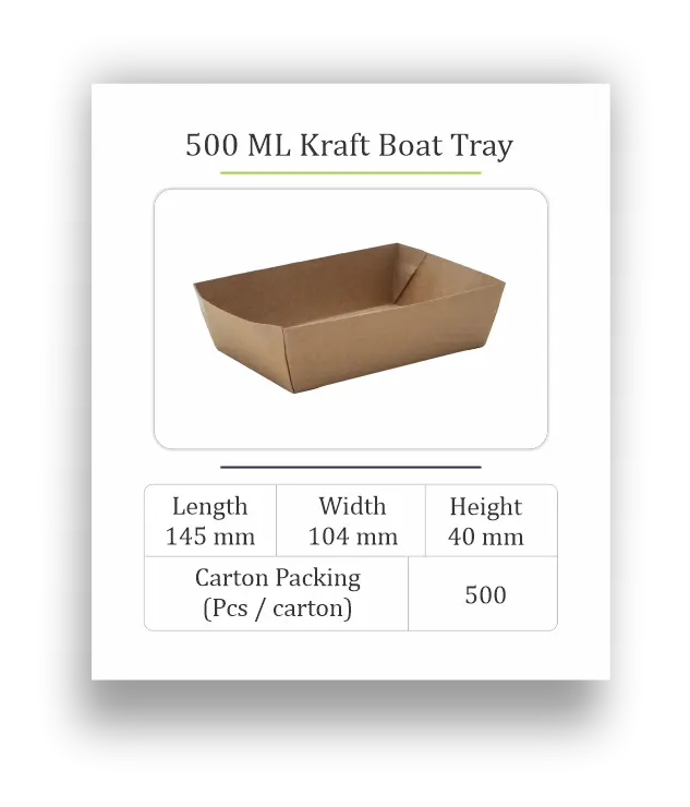 500 ML Kraft Boat tray.webp
